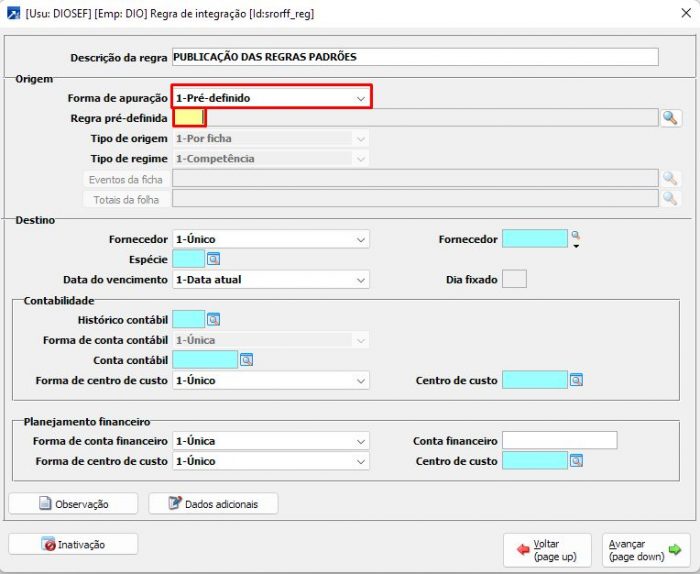 Regras Padrão De Integração Da Folha De Pagamento Com O Controle Financeiro Blog 4572