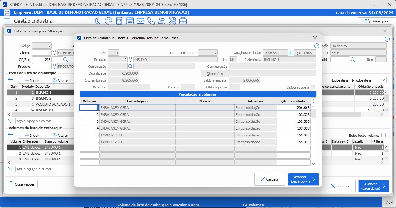erp_siger_gestao_industrial_romaneio_de_embarque_manutencao_volumes_item_02092024