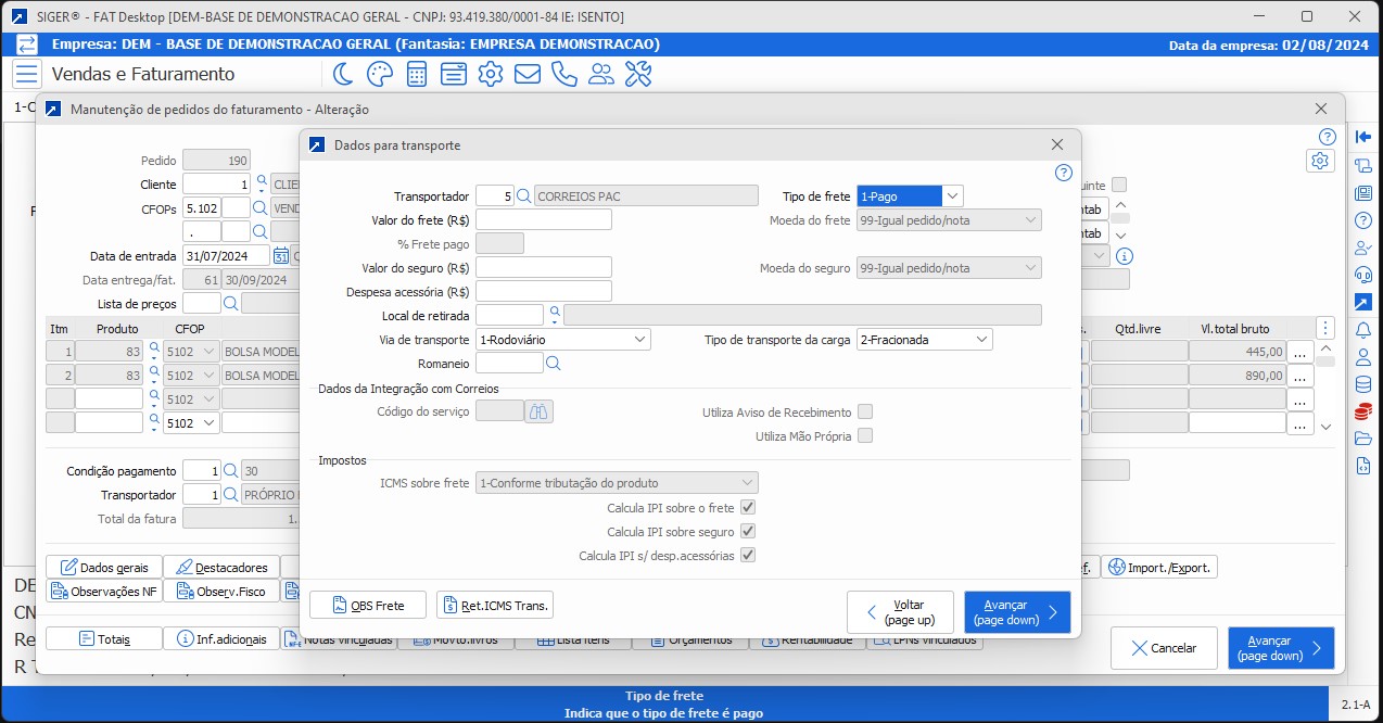 erp_siger_integracao_correios_dados_transporte_15082024